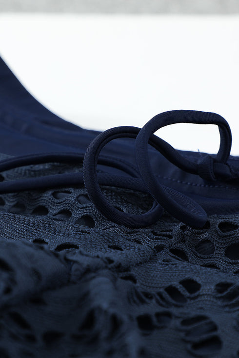 Lace Shorts Attached Swim Bottom